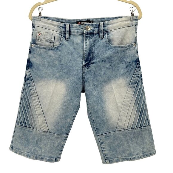 South Pole Distressed Active Flex Acid Wash Denim Jean Shorts Boys 16 - Picture 1 of 4
